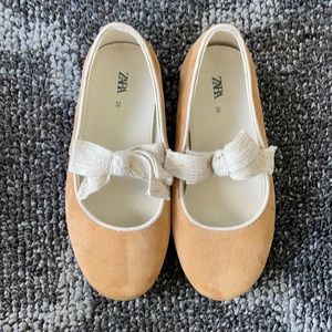Zara girls leather ballet flats